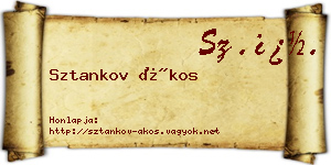 Sztankov Ákos névjegykártya